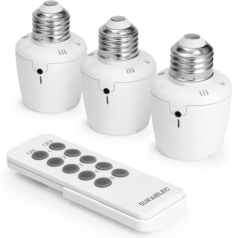 Suraielec remote control light socket close-up for easy lamp control from a distance