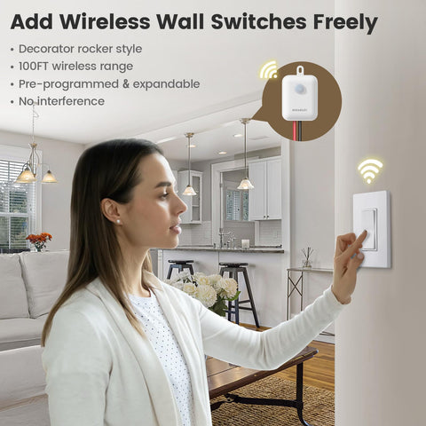 SURAIELEC remote control wall switch for convenient room-wide lighting control