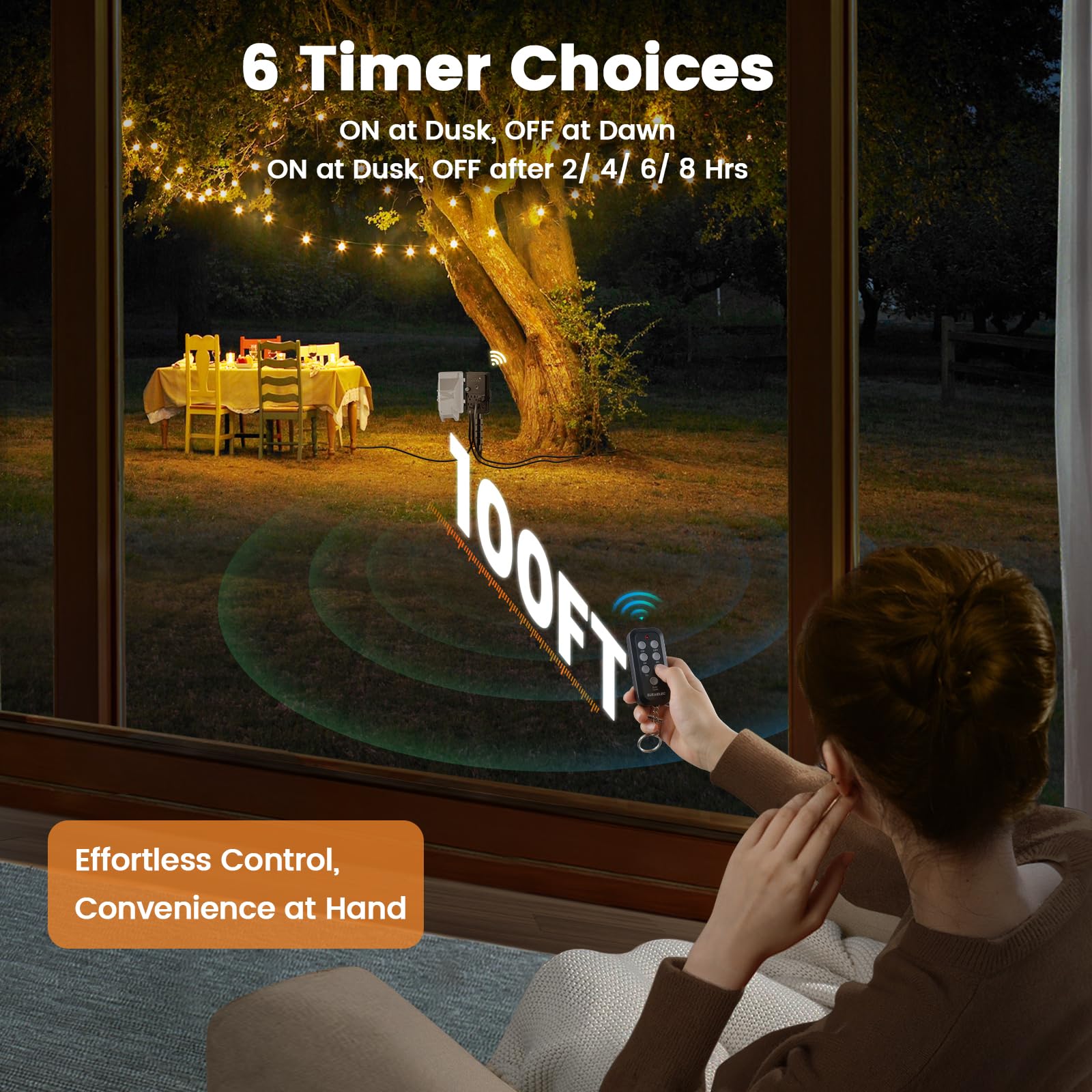 SURAIELEC six-outlet outdoor power stake for powering multiple decorations or lights