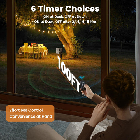 SURAIELEC six-outlet outdoor power stake for powering multiple decorations or lights