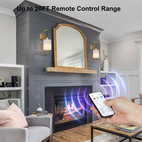 SURAIELEC wall sconce remote-control enables quick dimming and on/off from anywhere.