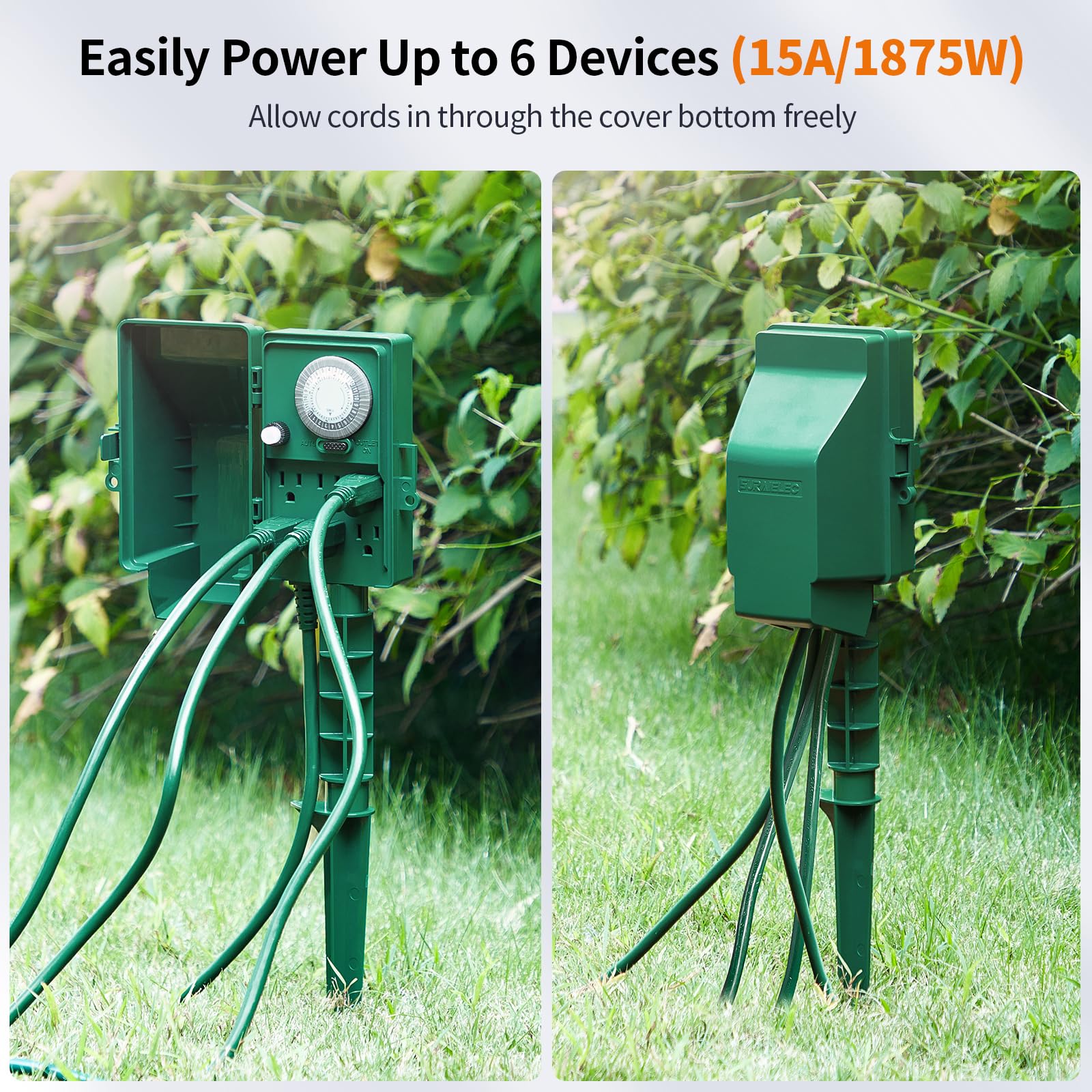 SURAIELEC weatherproof outdoor outlet with protective cover withstands rain