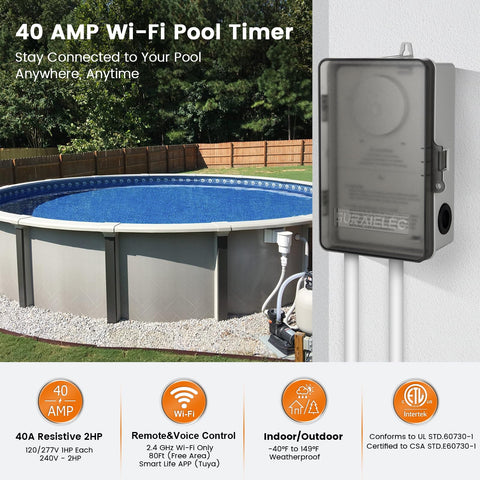 SURAIELEC WiFi pool timer installation setup for easy wiring