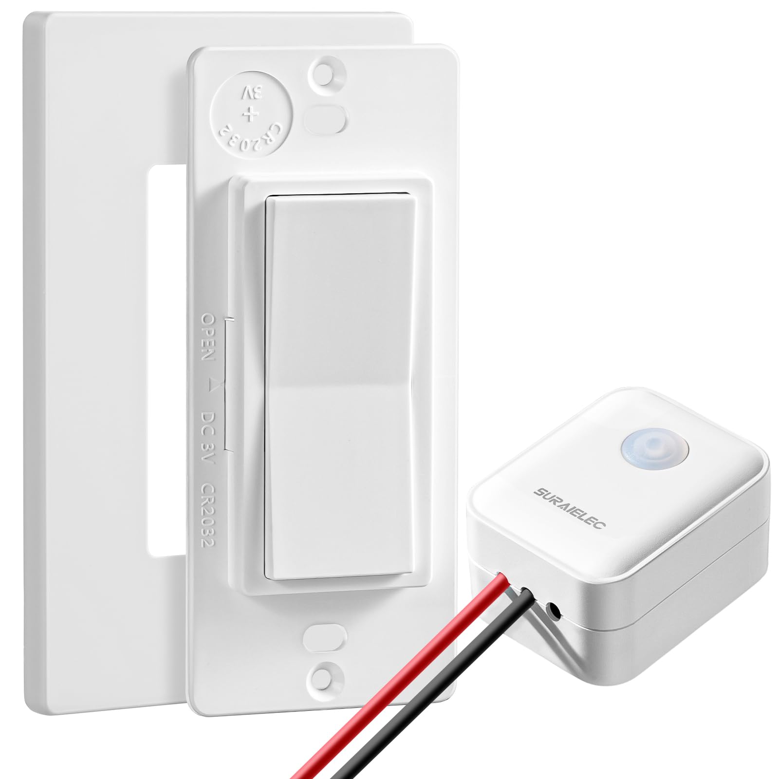 SURAIELEC wireless light switch setup demonstrates easy placement without rewiring