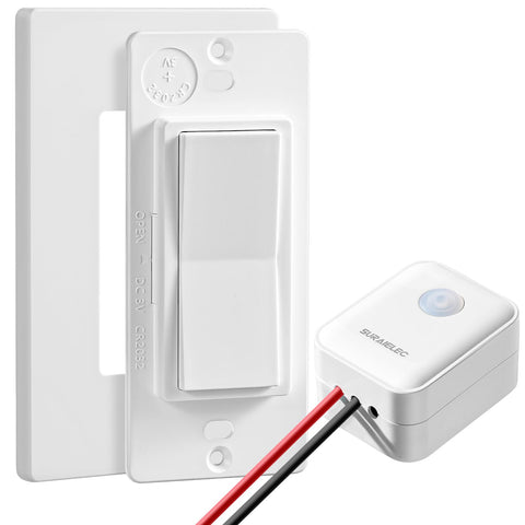 SURAIELEC wireless light switch setup demonstrates easy placement without rewiring