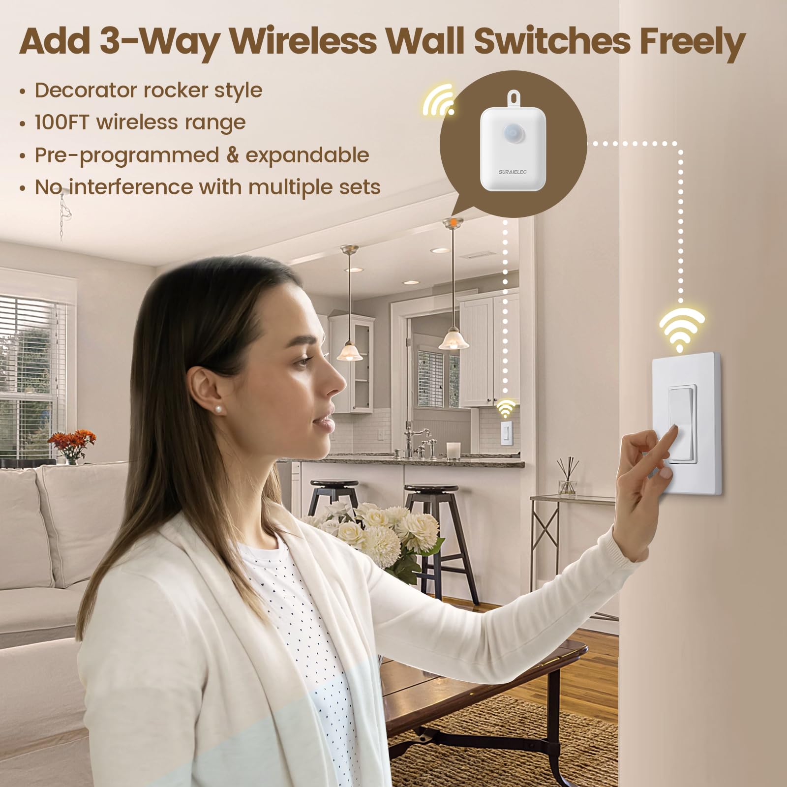 SURAIELEC wireless receiver module fits standard boxes for neat installations.