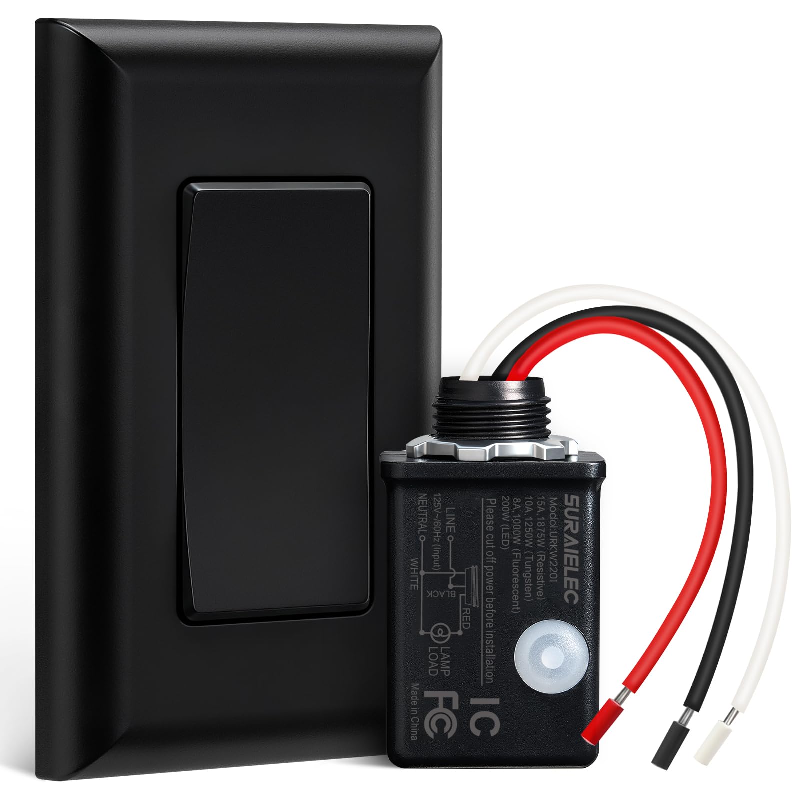 SURAIELEC wireless switch kit front view enables wiring-free light control