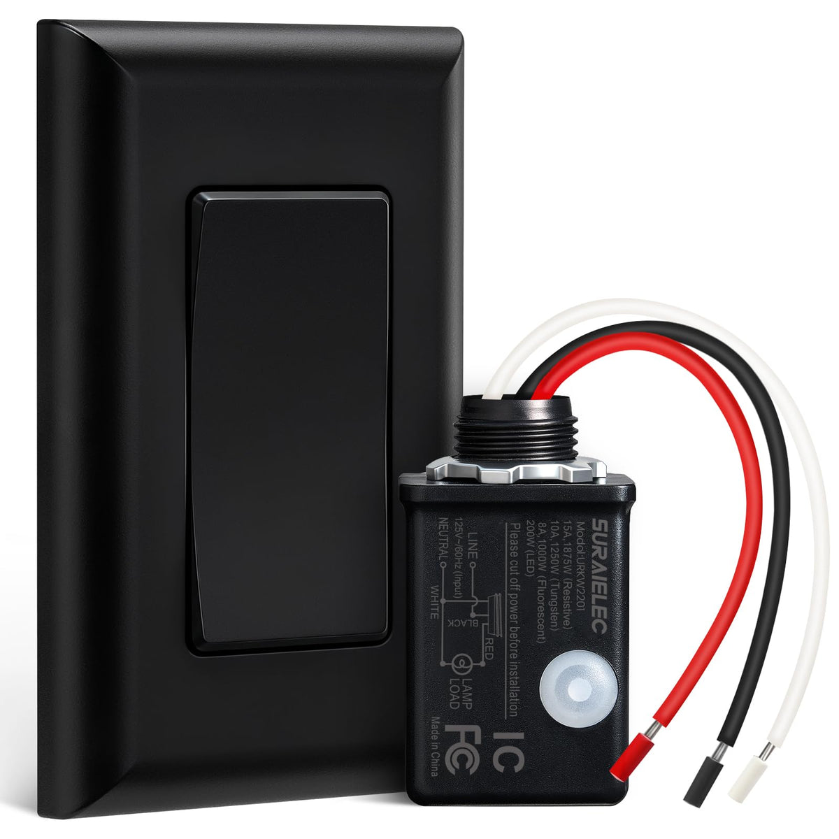 SURAIELEC wireless switch kit front view enables wiring-free light control