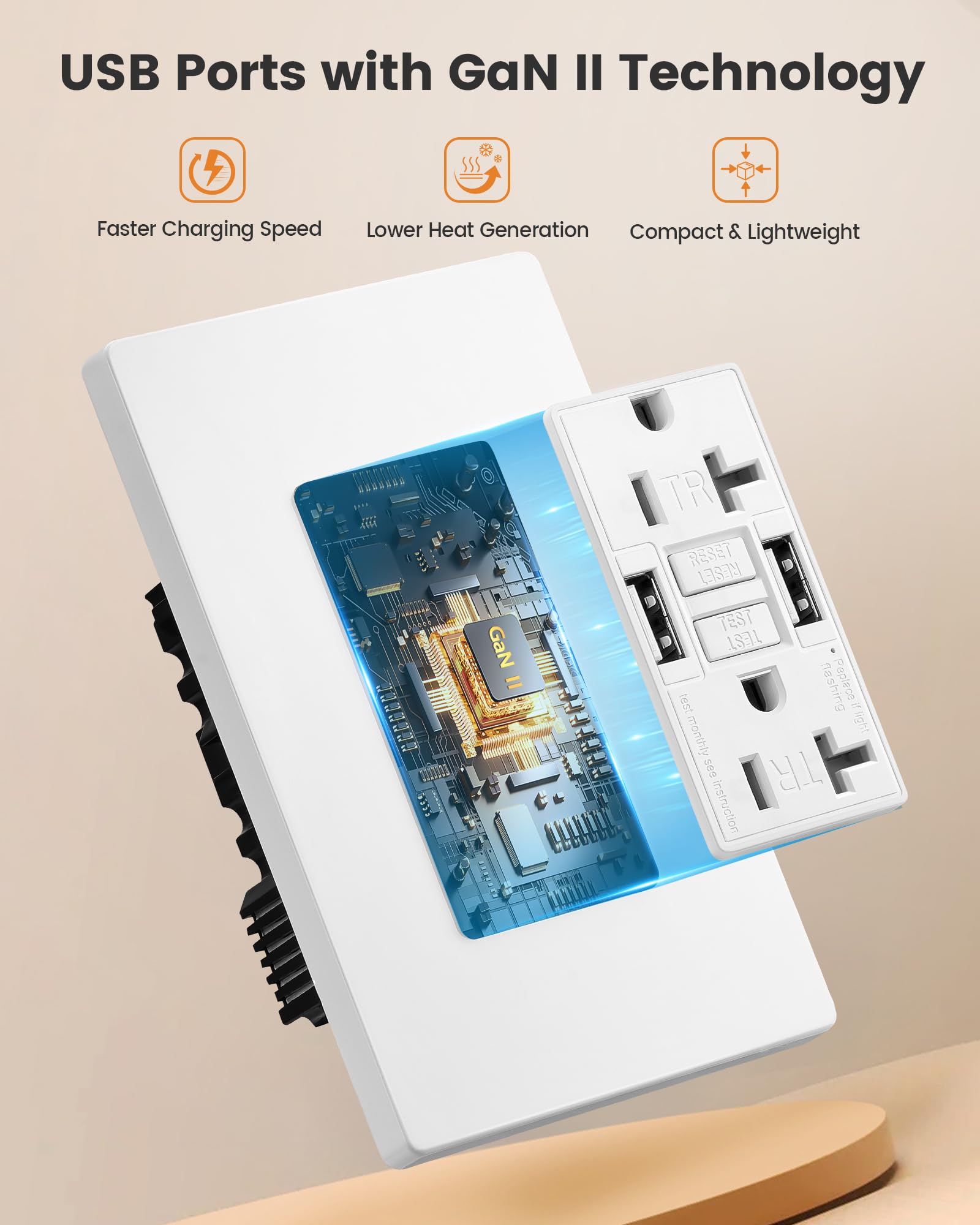 SURAIELEC screwless wall plate included for a clean look.