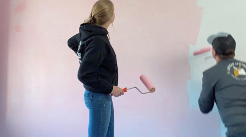 SureCrete ElastoShield brush application demonstrates waterproofing and crack prevention.