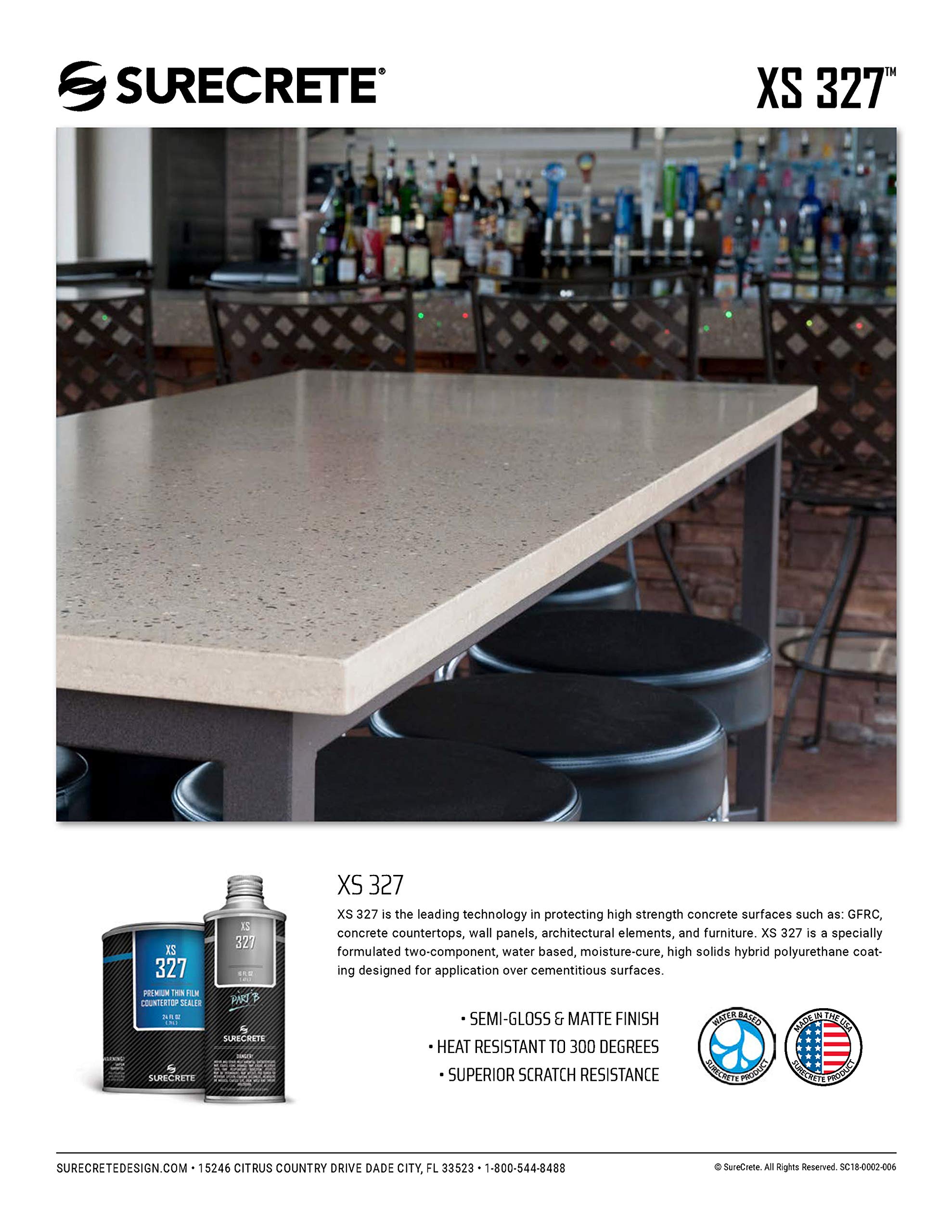 SureCrete XS327 dries clear on horizontal concrete surfaces