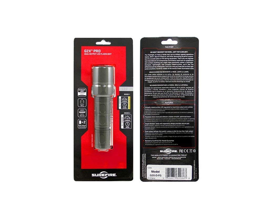SureFire G2X Pro polycarbonate reflector yields a smooth, wide beam.