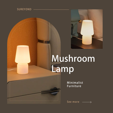 SUREYOND Mushroom Lamp enhances room decor and ambience.