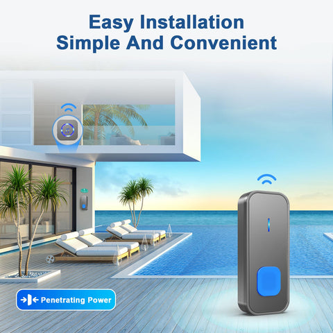 SurFou doorbell with 55 chimes and adjustable volume for flexible notifications.