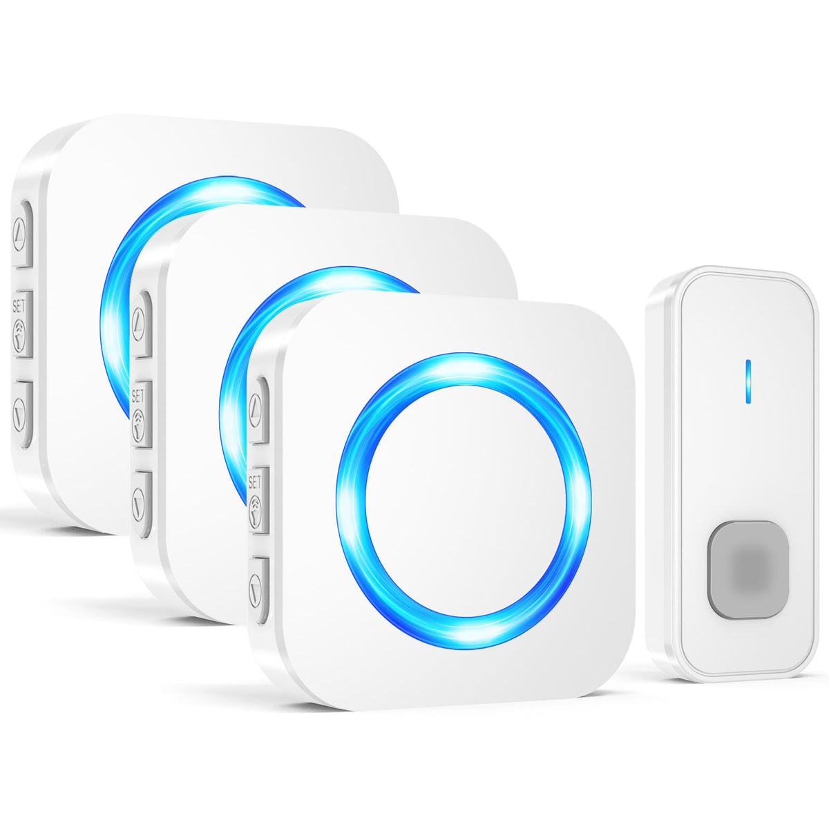 SURFOU wireless doorbell receiver plugged into outlet for convenient chime