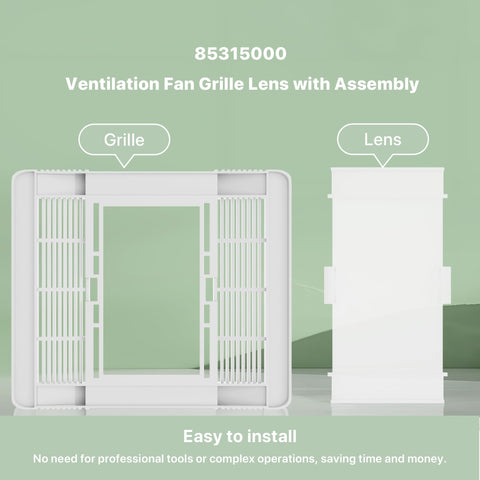 Durable 85315000 grille and lens assembly without springs, easy reflector mounting.
