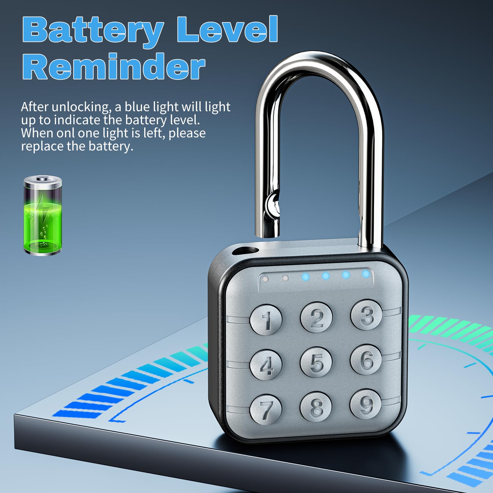 SURPN lock close-up of digital keypad offers secure, keyless access.