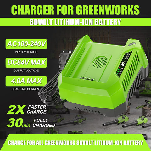 Surpowtec 4A Rapid Charger showing LED indicators for battery status.