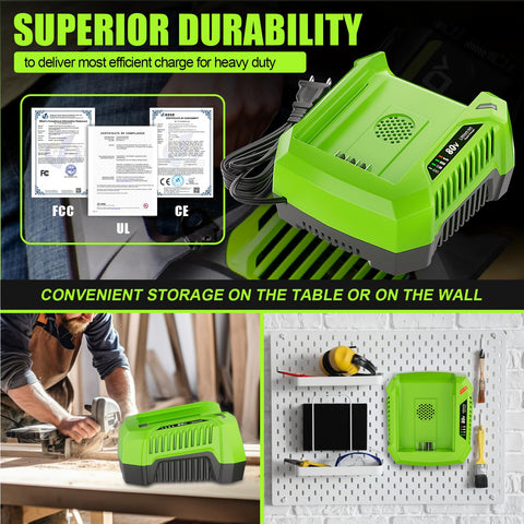 Surpowtec 4A Rapid Charger with 2-year warranty and support information.