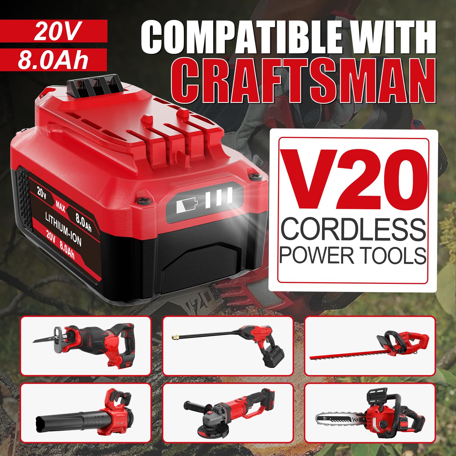 Surpowtec compatibility with Craftsman 20V tools for versatile replacement options.