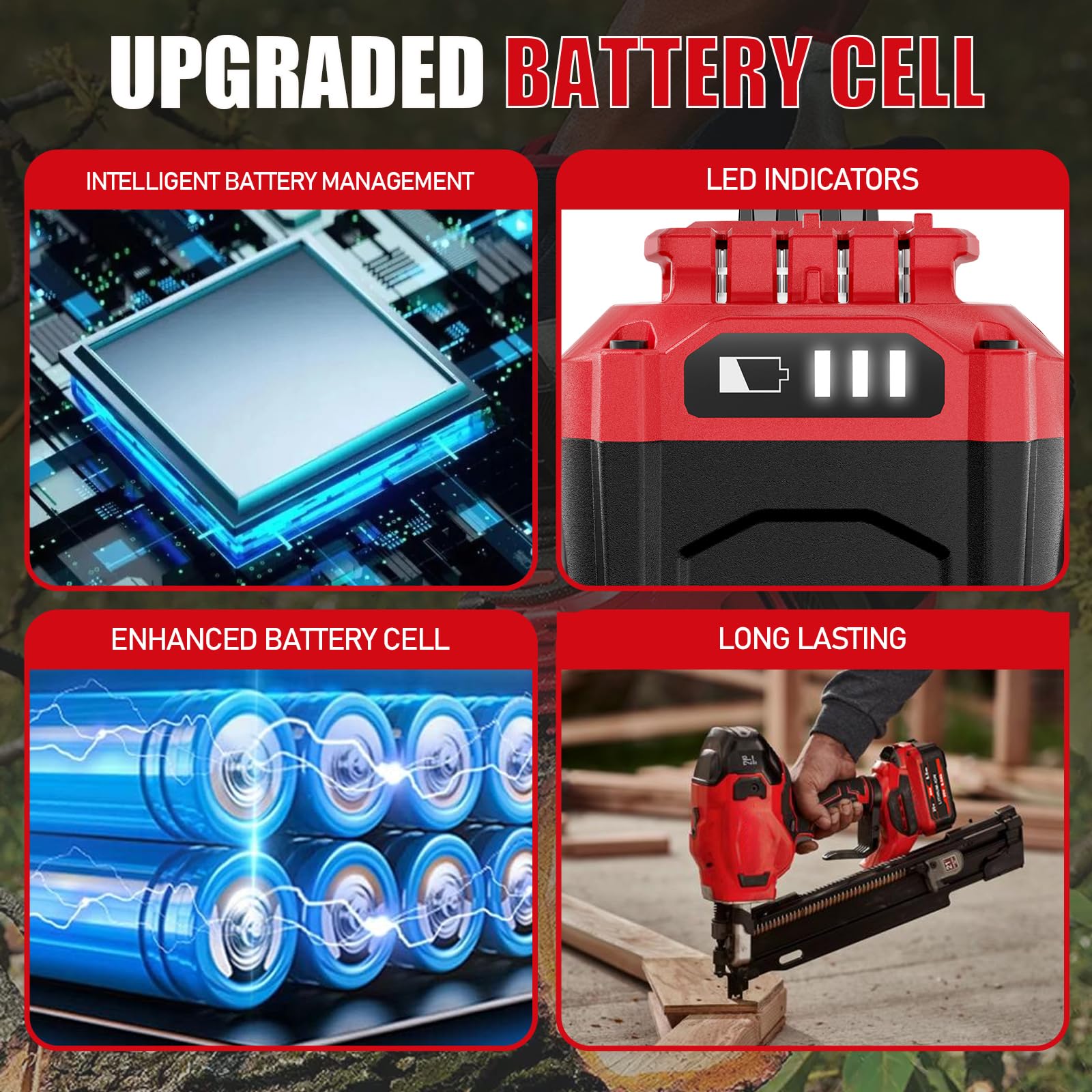 Surpowtec LED fuel gauge on the battery enables quick power checks.