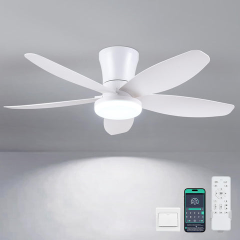 Surtime 36-inch ceiling fan with lights and remote in a modern living room.