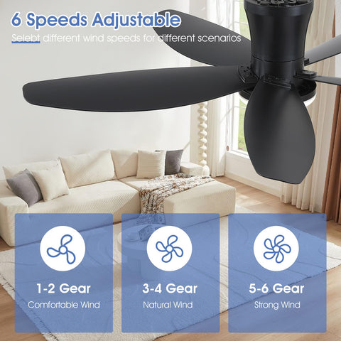 Surtime 42-inch fan app remote control for easy adjustments.