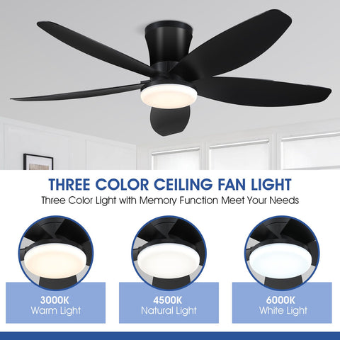 Surtime 42-inch ceiling fan LED provides ambiance with dimmable light.