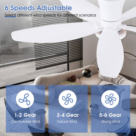 Surtime 42-inch ceiling fan smart memory stores lighting and speed.