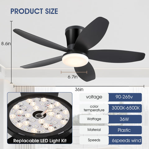 Surtime low-profile flush mount preserves ceiling line in any room