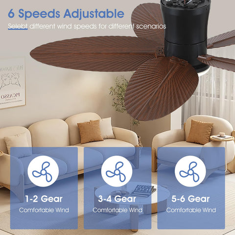 Surtime palm-leaf design ceiling fan in operation providing cool airflow
