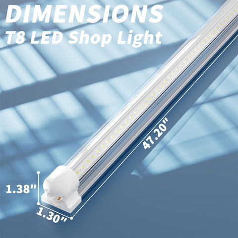 Durable V-shape SUSLUM LED tube distributes light evenly across ceiling
