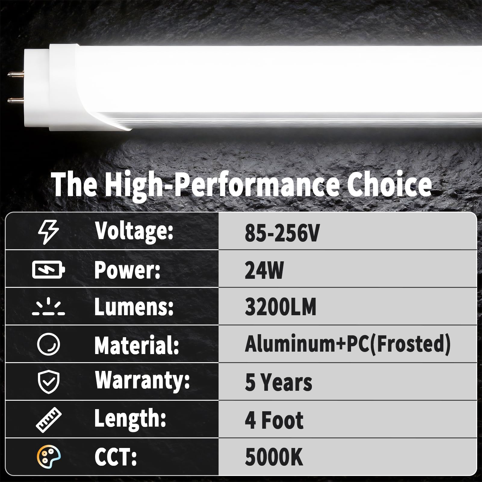 SUSLUM 3200 lumens at 5000K delivers crisp daylight task lighting