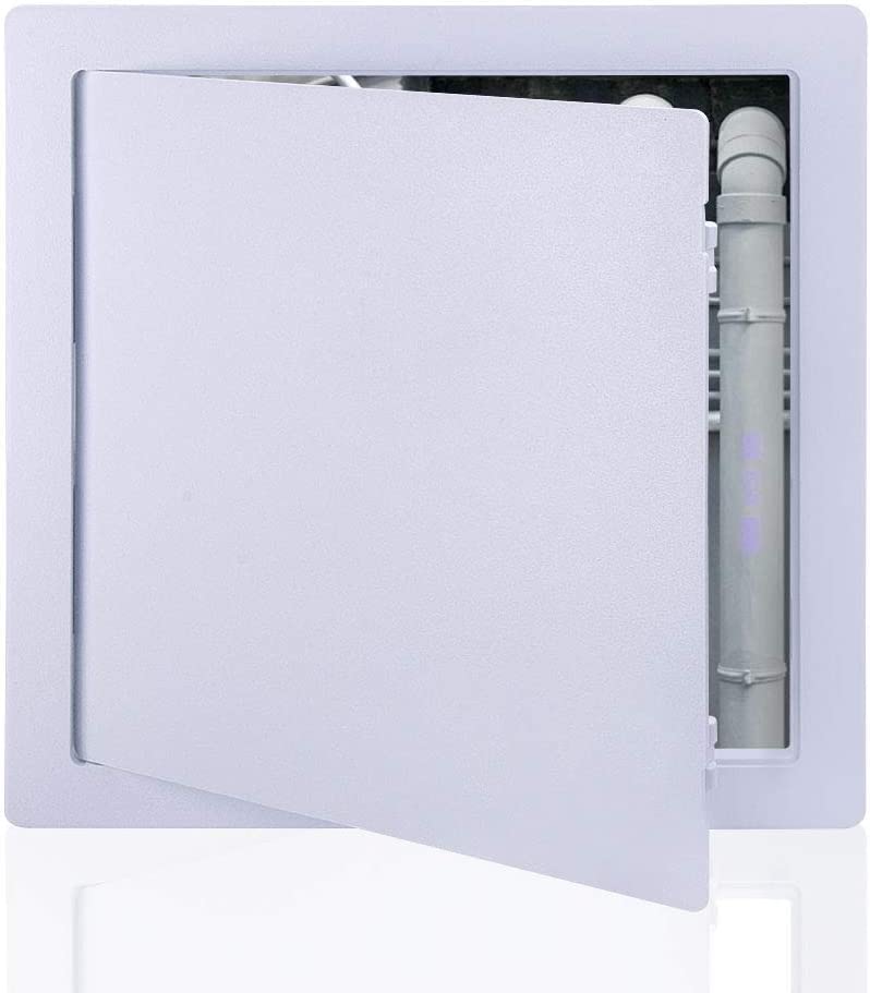 Suteck plastic access panel closed view for drywall ceiling in white finish