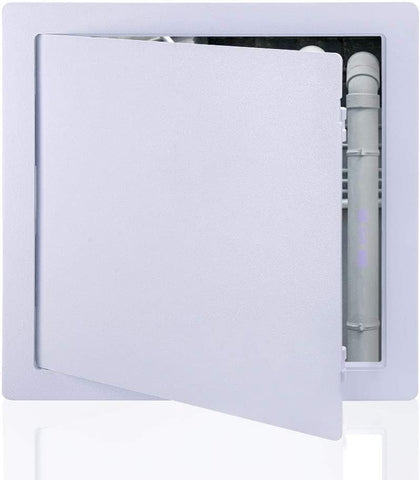 Suteck plastic access panel closed view for drywall ceiling in white finish