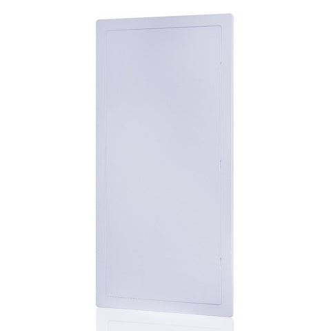 Suteck plumbing access panel on drywall ceiling with easy valve access and clean white finish