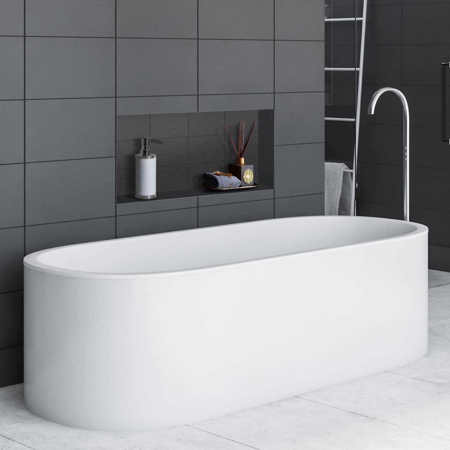 Suteck Shower Niche inner 24x12 offers accessible shelf inside the shower.