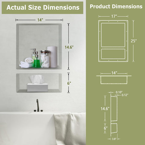 Suteck shower niche two-tier shelves maximize organization and accessibility.