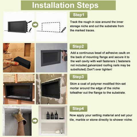 Suteck Shower Niche can be positioned vertically or horizontally to suit layout.