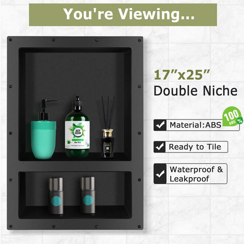 Suteck niche is waterproof and leak-proof to protect bathroom walls.