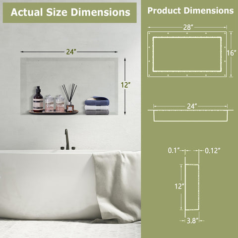Suteck tile-ready shower niche showcases waterproof ABS construction for longevity.