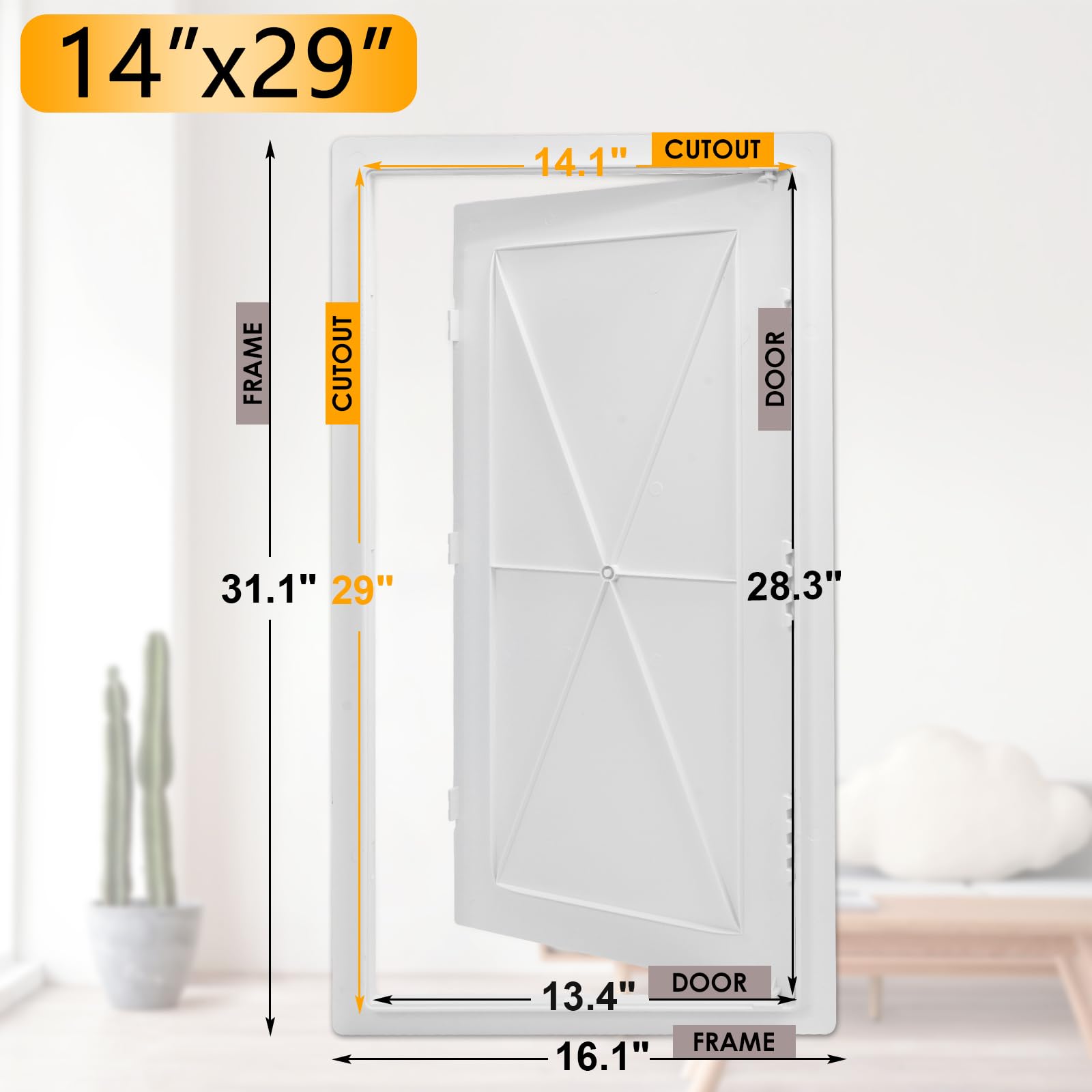 Suteck UV stabilized plastic access door highlights durable, weather resistant construction