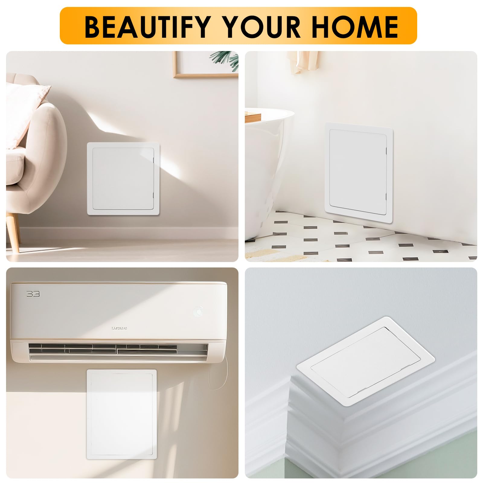 Suteck white access panel complements modern interior design