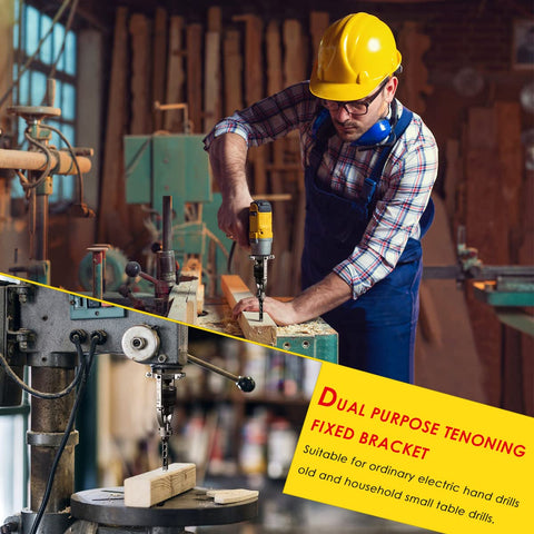Suteng bench drill mortise attachment allows quick setup and easy changes.