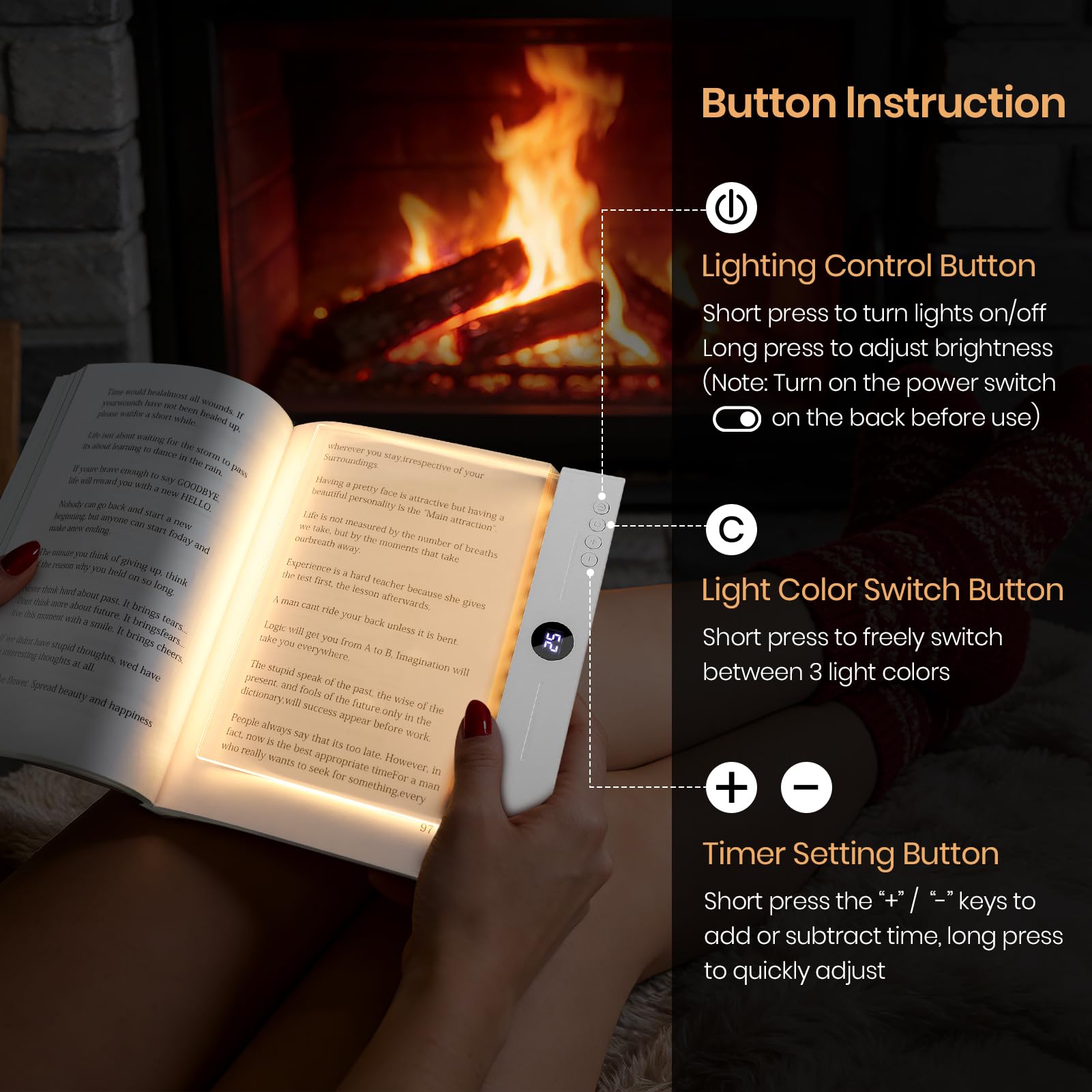 Suteng Flat Book Light dimmable panel for adjustable brightness.