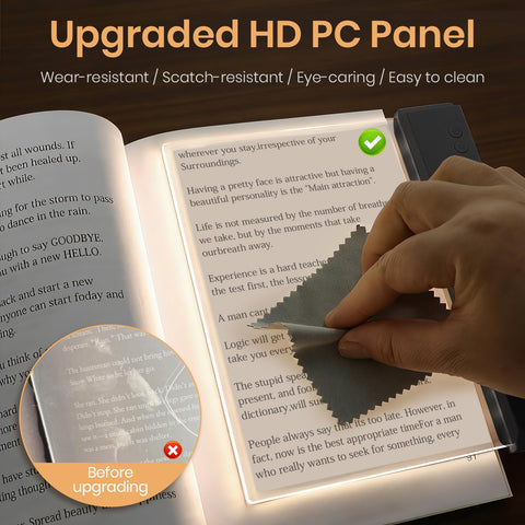 Suteng flat book light provides even illumination across pages.