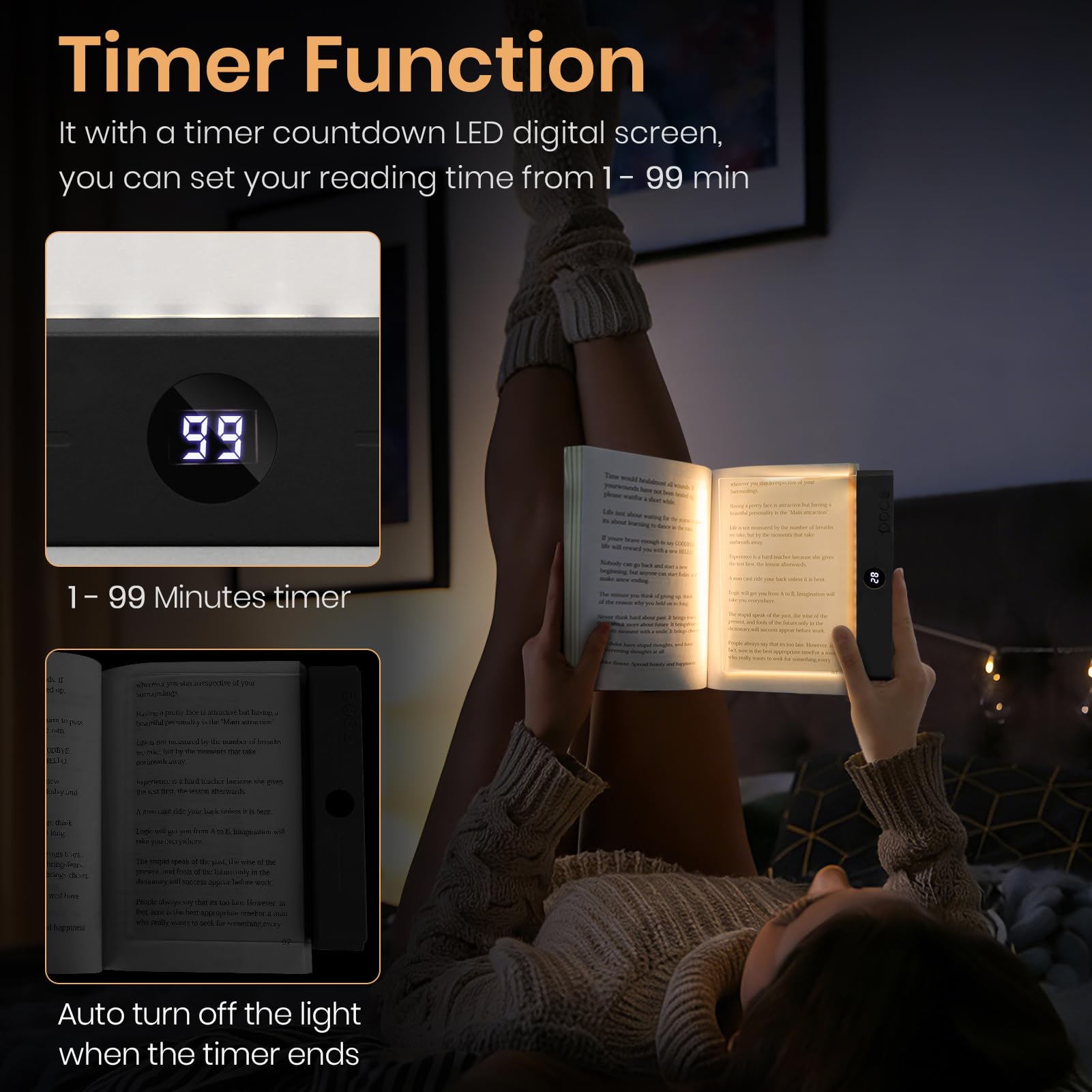 Suteng flat book light is portable and pocket-friendly for travel.