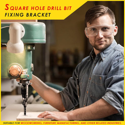 Suteng square hole drill fixing bracket stabilizes bits for edge drilling.