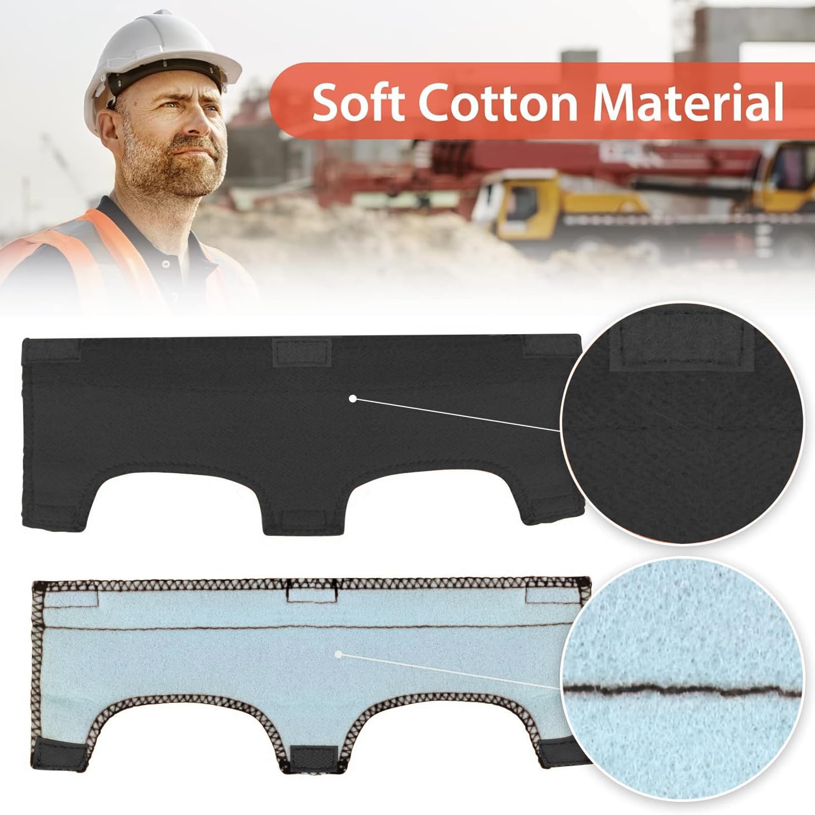 Washable and reusable hard hat liner in black for ongoing use.