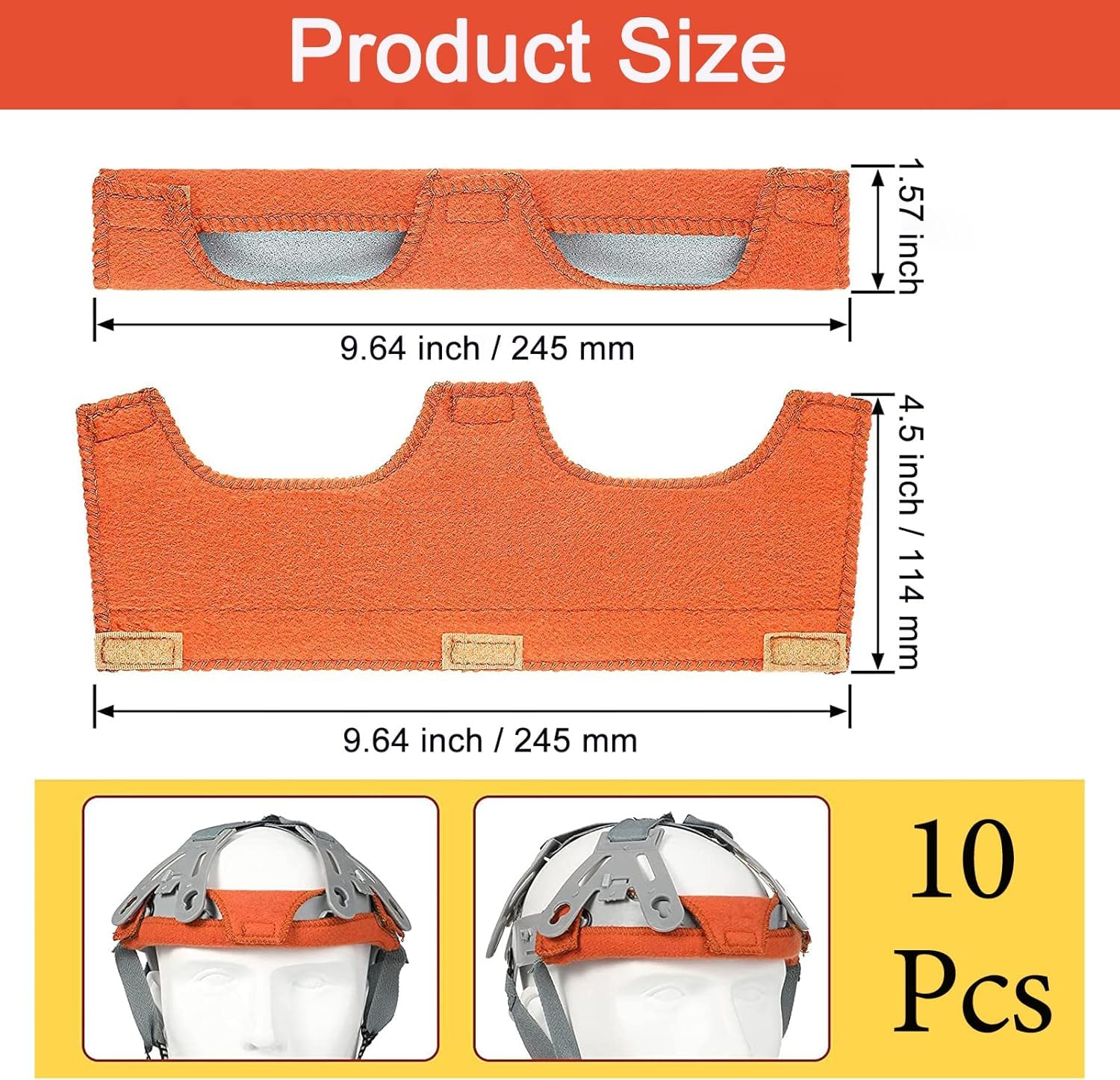 SUTETLW hardhat sweatband snap-closure design securing to helmet.